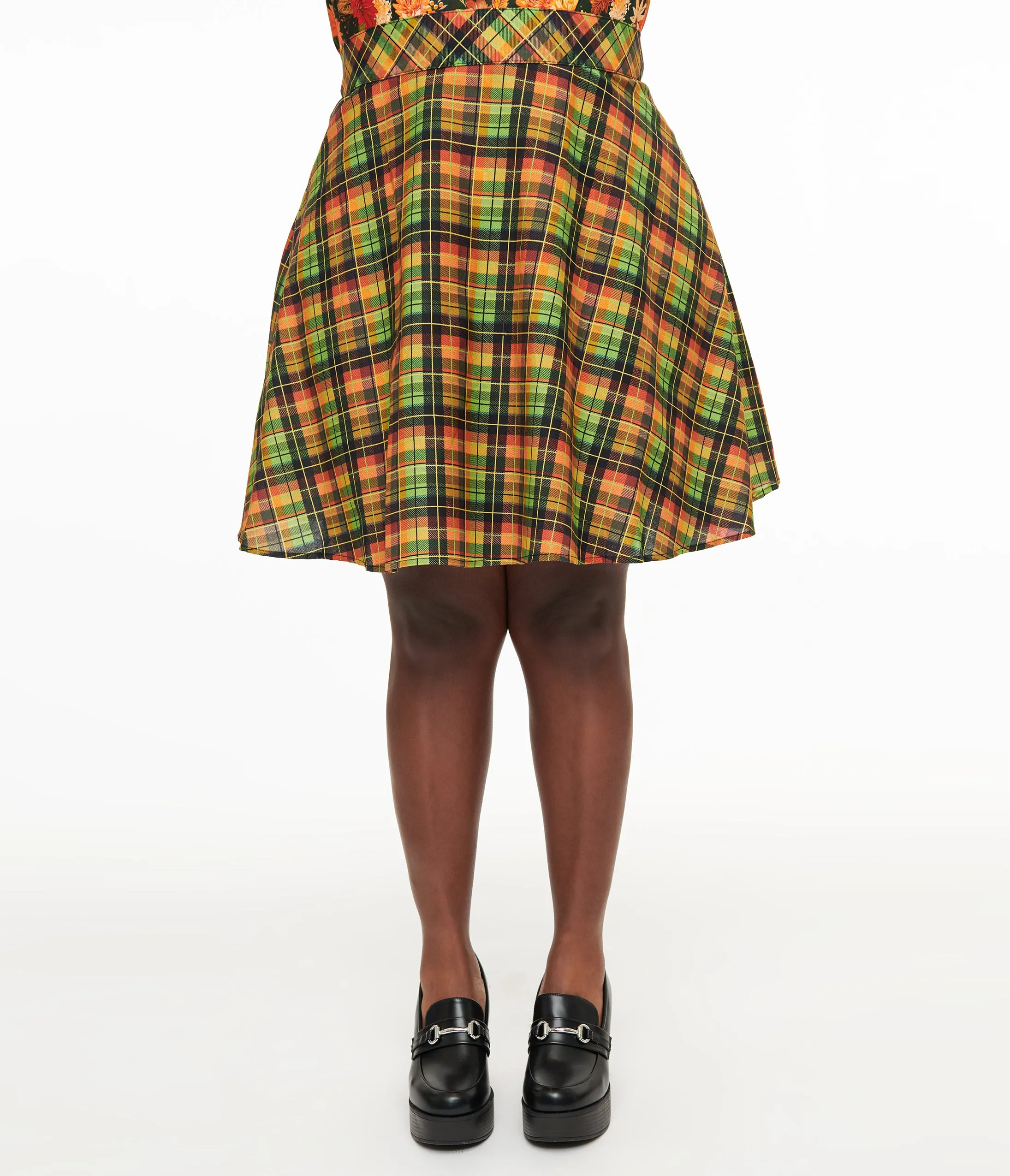 Retrolicious Plus Size 1950s Autumn Tartan Skater Skirt sold by Unique Vintage product image thumbnail 2