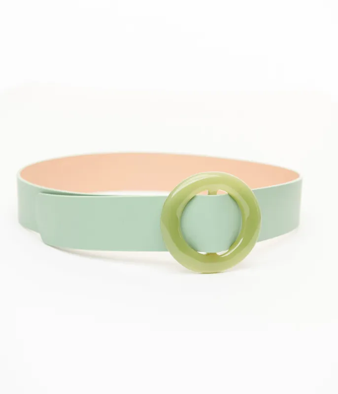 Sage Circle Buckle Belt sold by Unique Vintage