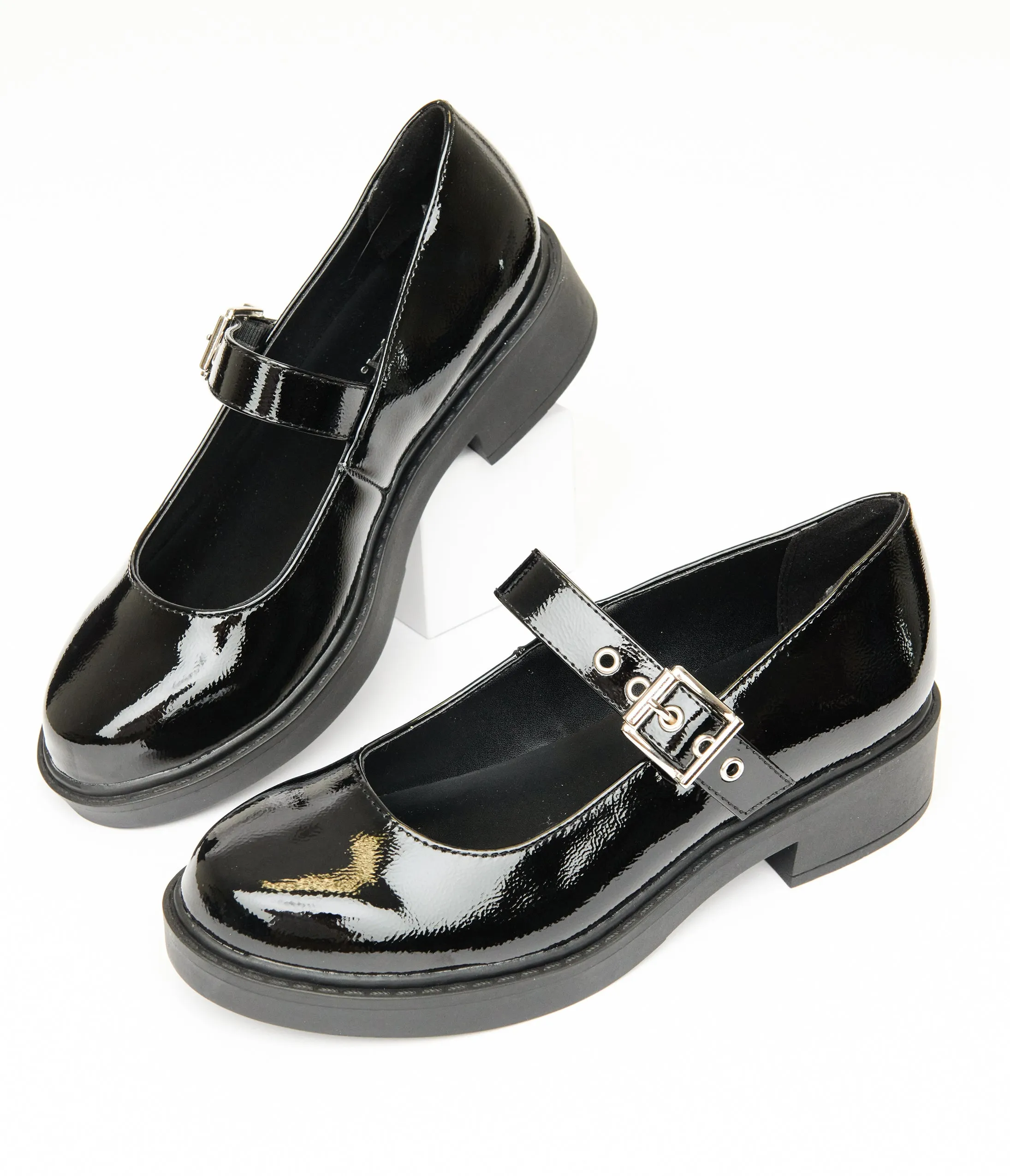 Black Patent Leatherette Mary Jane Platforms sold by Unique Vintage product image thumbnail 3