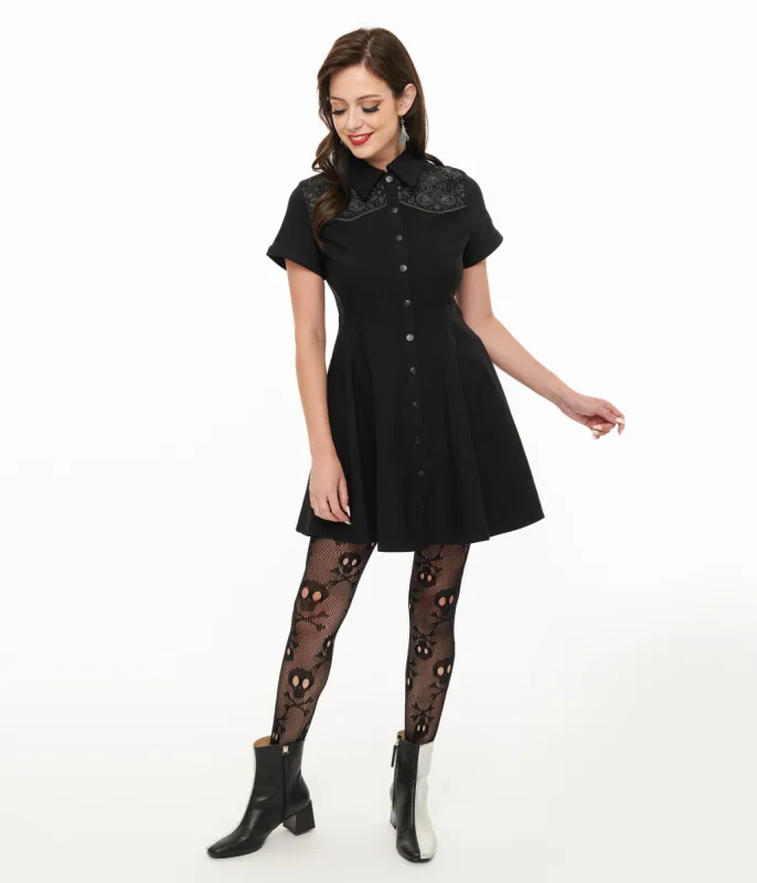 Killstar Black Nowhere's Ville Mini Dress sold by Unique Vintage