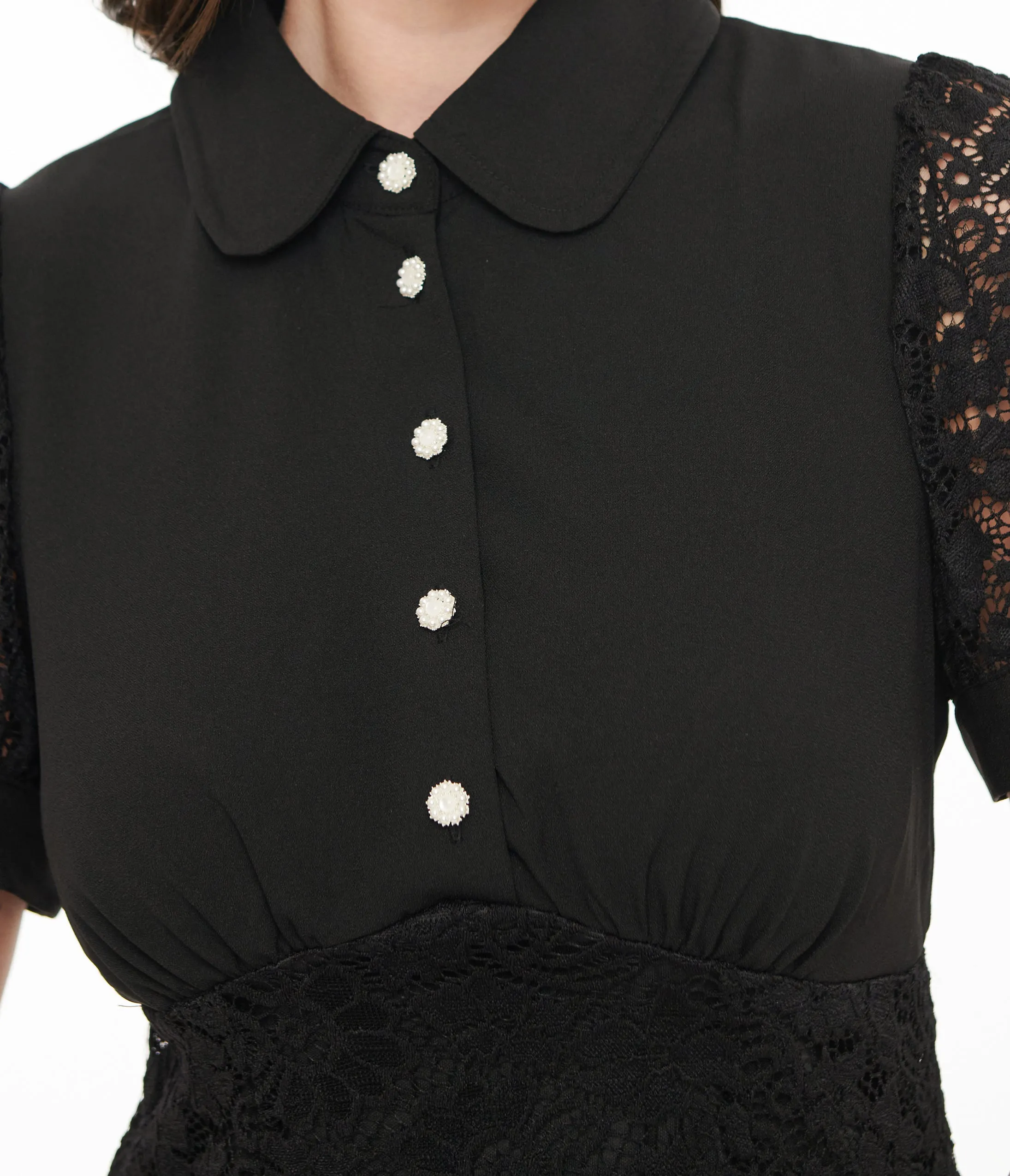 Hell Bunny 1950s Black Lace Dominica Mini Dress sold by Unique Vintage product image thumbnail 2