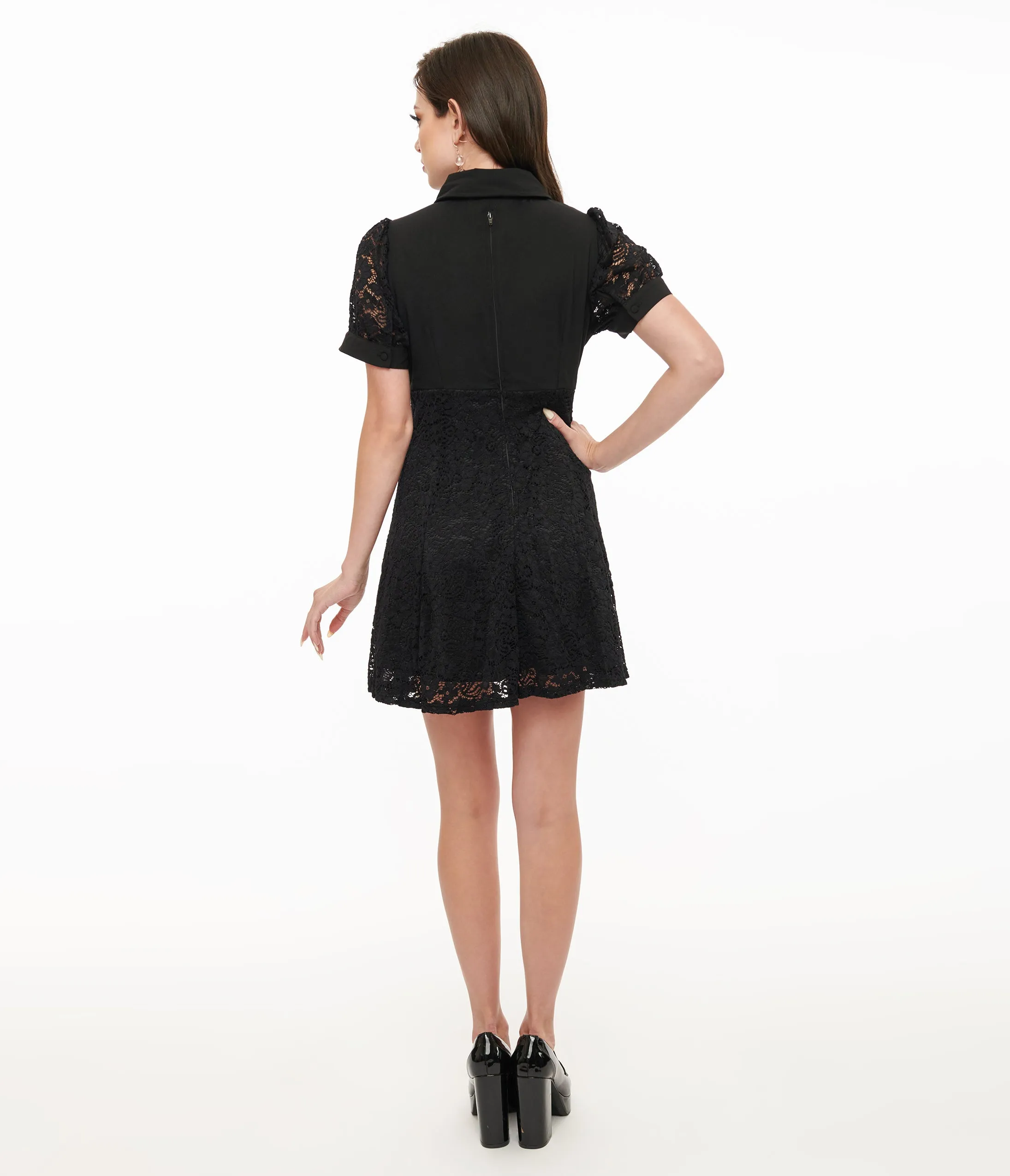 Hell Bunny 1950s Black Lace Dominica Mini Dress sold by Unique Vintage product image thumbnail 3