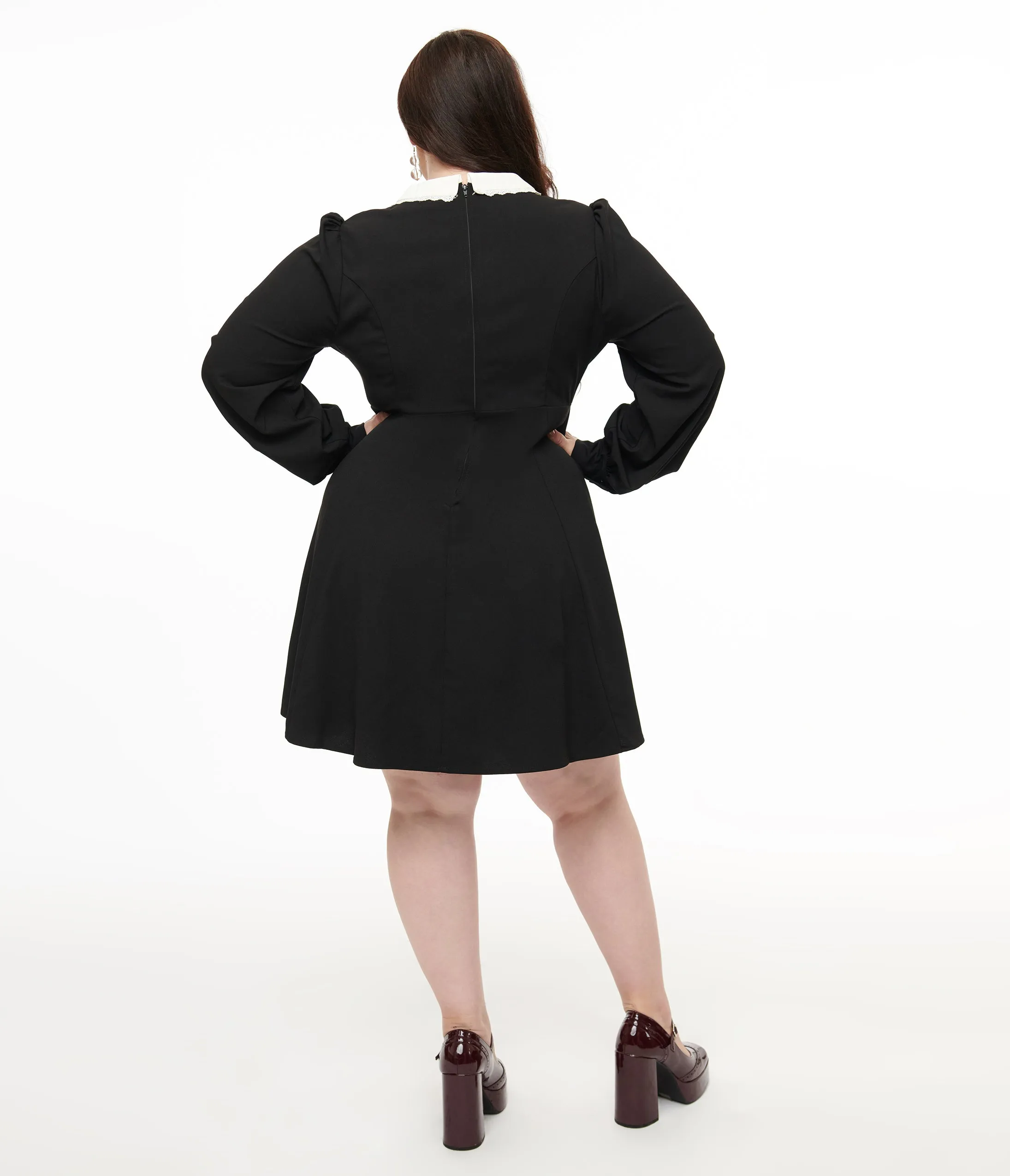 Hell Bunny Plus Size 1960s Black Batilda Mini Dress sold by Unique Vintage product image thumbnail 3