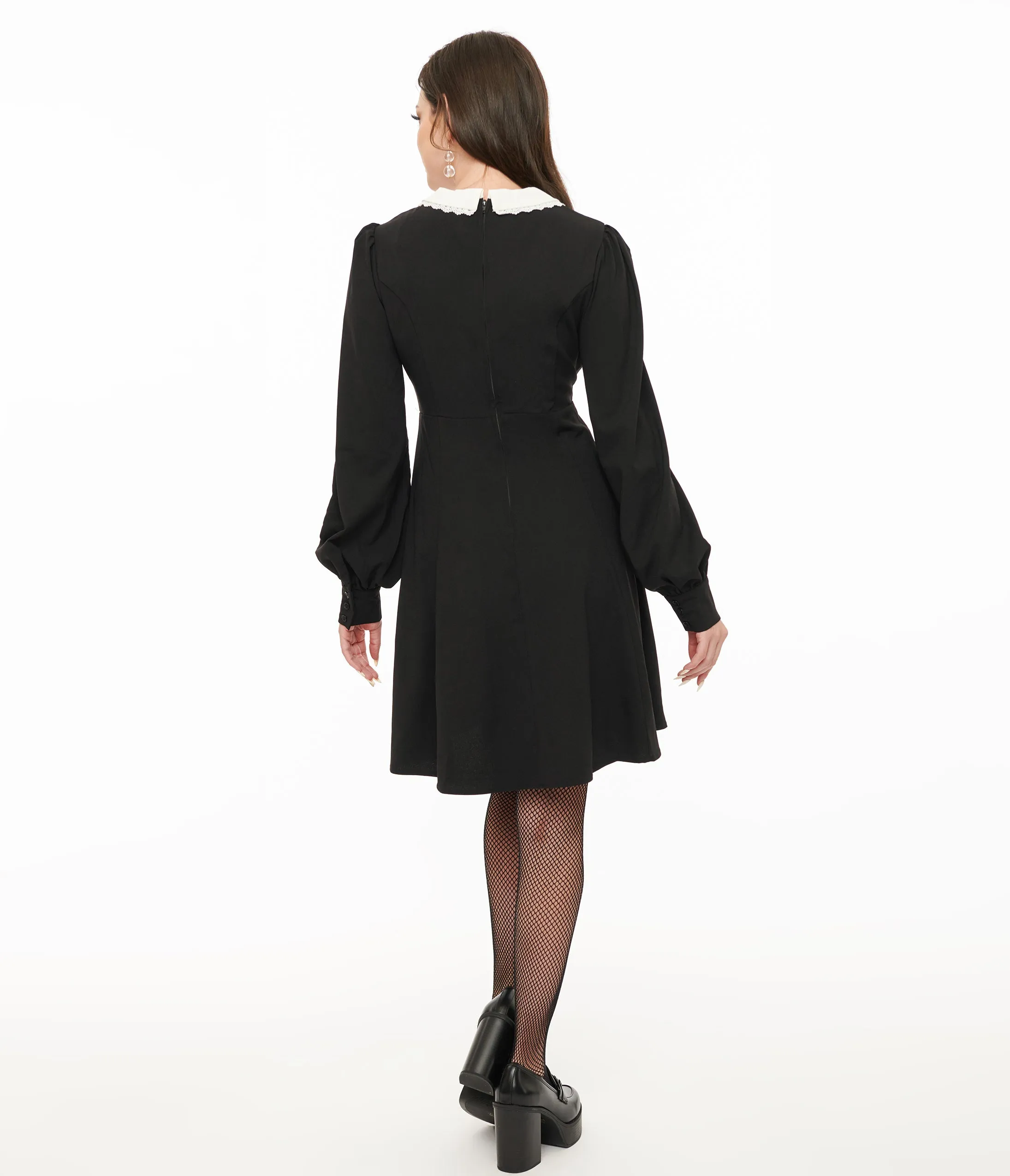 Hell Bunny 1960s Black Batilda Mini Dress sold by Unique Vintage product image thumbnail 3