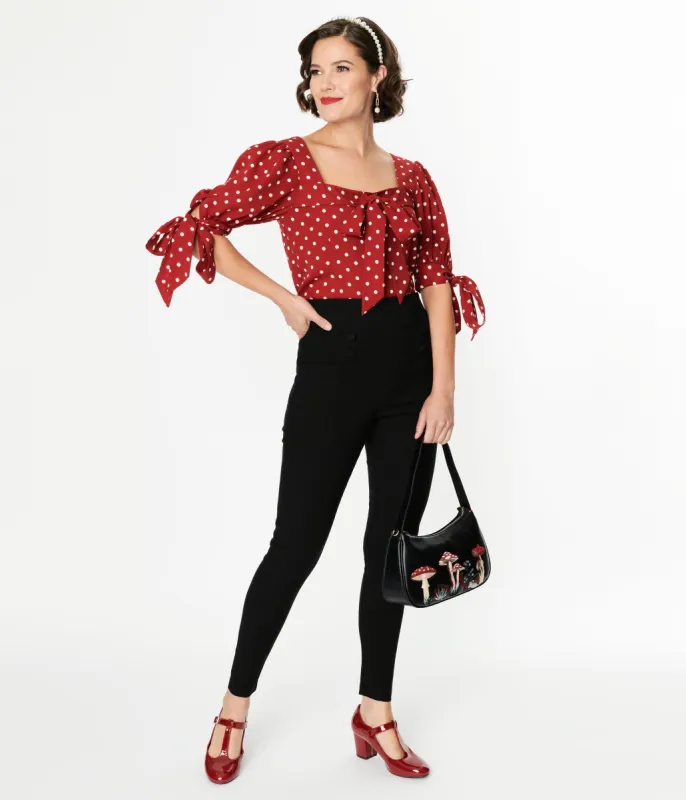 Unique Vintage 1950s Black High Waisted Cigarette Pants sold by Unique Vintage