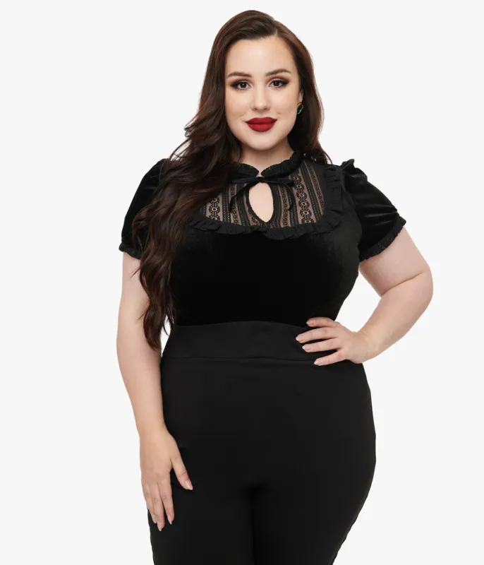 Hell Bunny Plus Size Black Mourning Top sold by Unique Vintage
