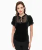 Hell Bunny Black Mourning Top sold by Unique Vintage