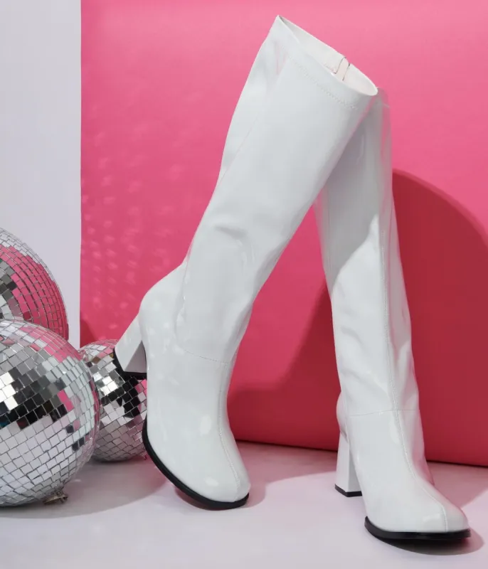 Unique Vintage White Patent Gogo Boot sold by Unique Vintage