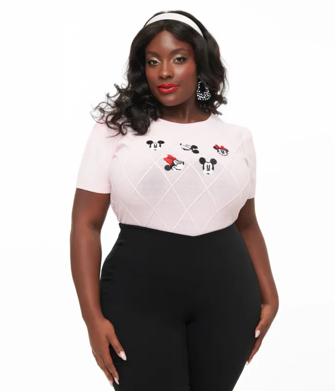 Disney Mickey & Friends Collection by Unique Vintage Plus Size Pink Mickey & Minnie Sweater sold by Unique Vintage