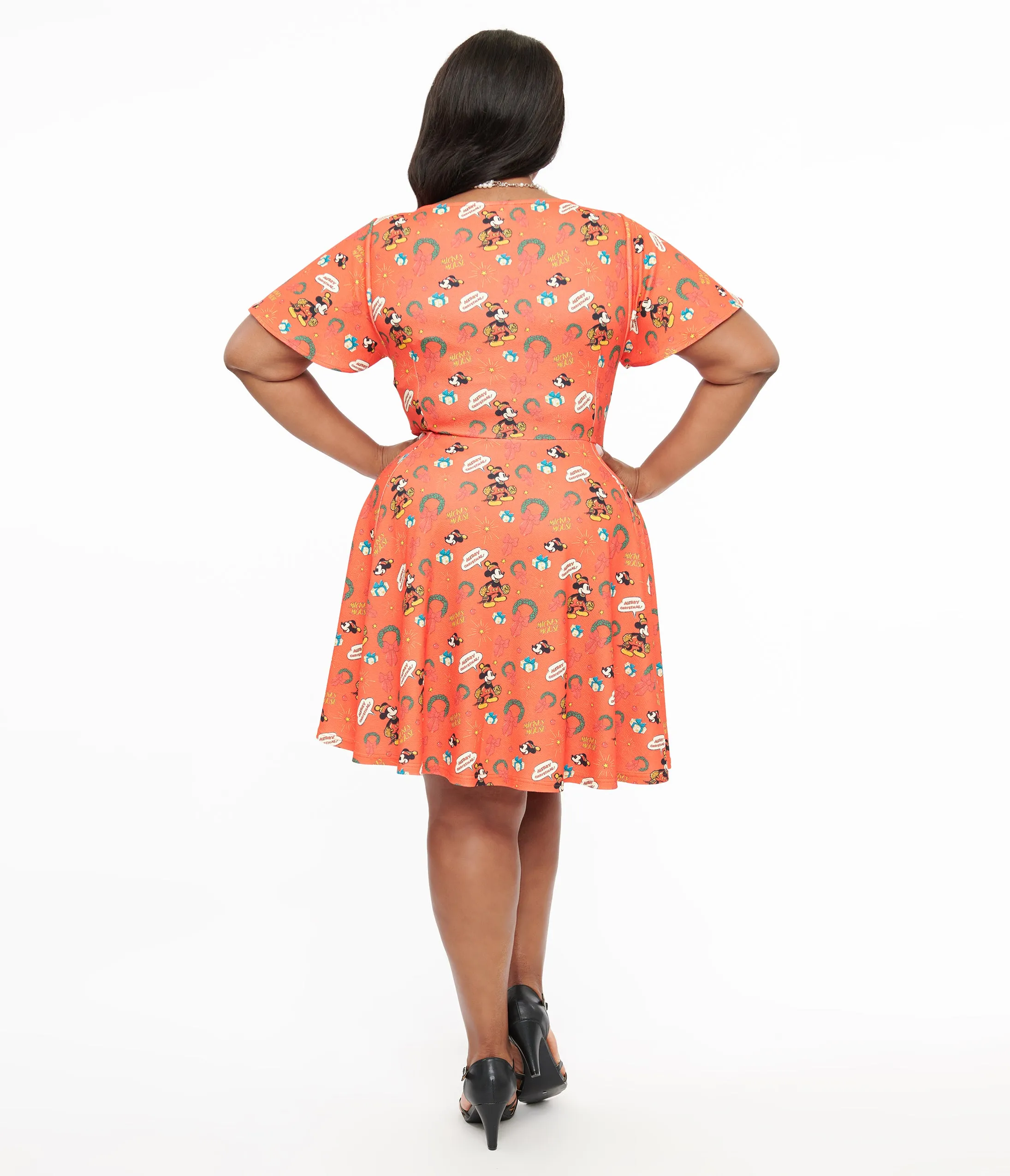 Disney Holiday Collection by Unique Vintage Plus Size Mickey Christmas Fit & Flare Dress sold by Unique Vintage product image thumbnail 3
