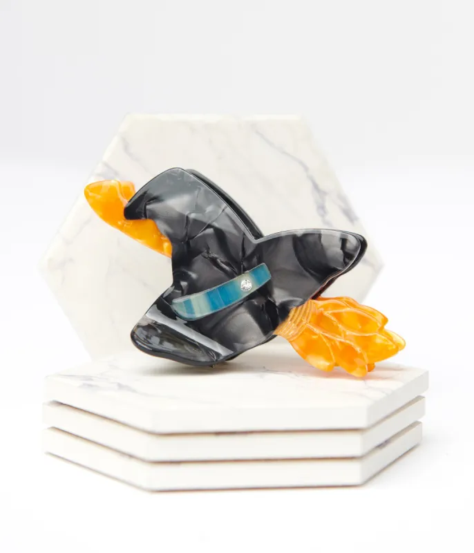 Witch Hat & Broom Hair Claw sold by Unique Vintage