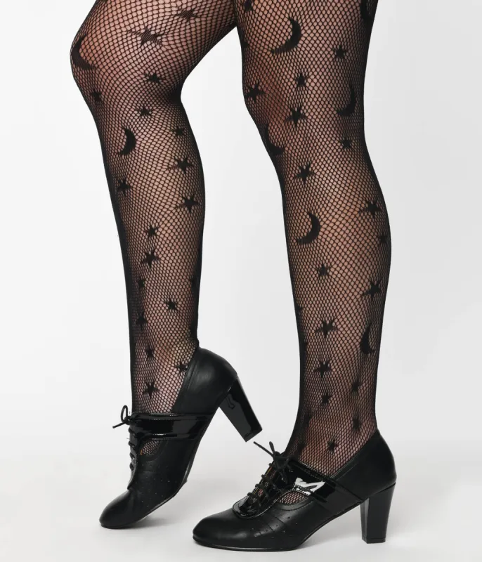 Black Celestial Fishnet Tights sold by Unique Vintage
