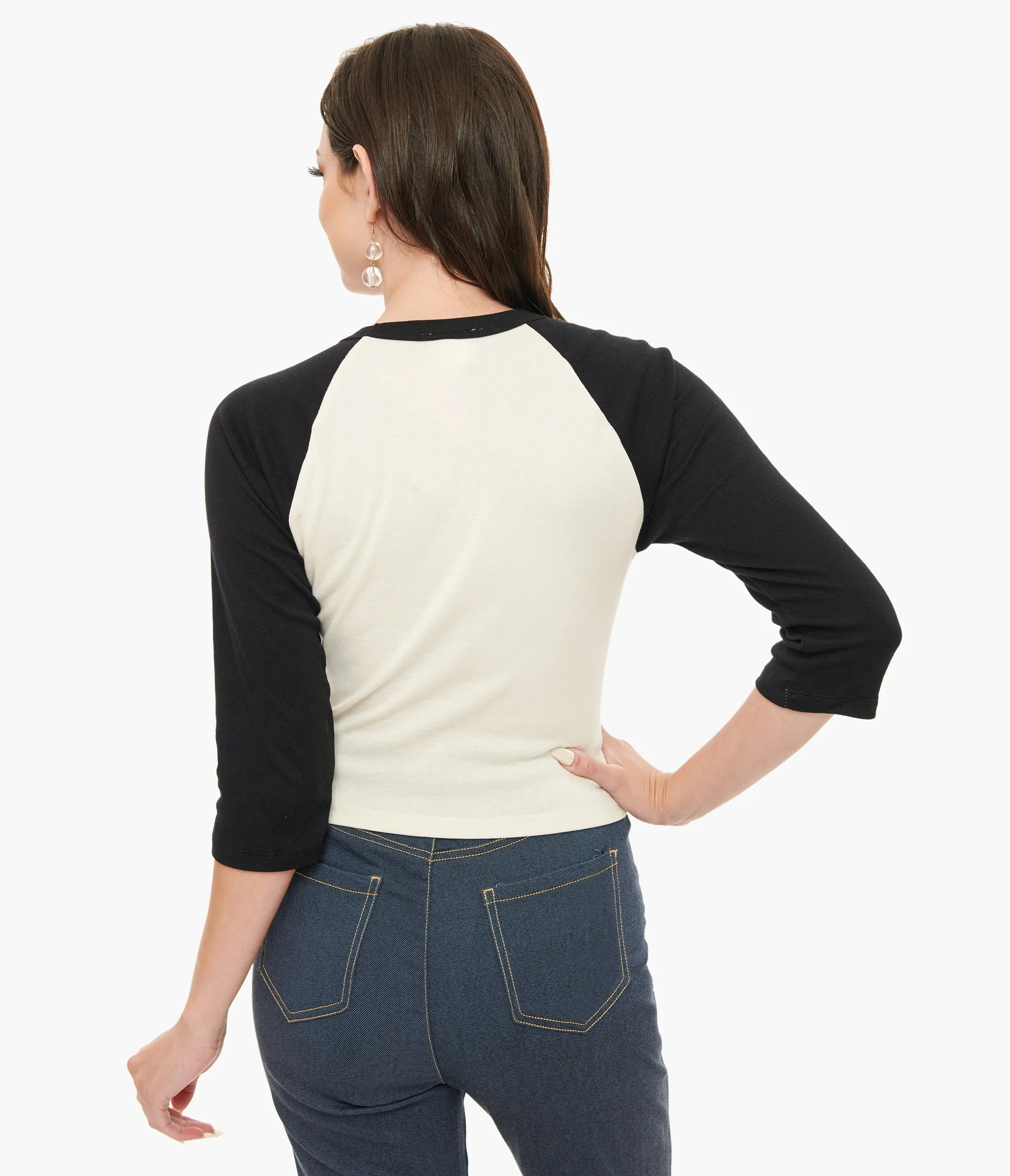 Mischief Made White & Black The Outlaw Lady Cat Cropped Graphic Tee sold by Unique Vintage product image thumbnail 2