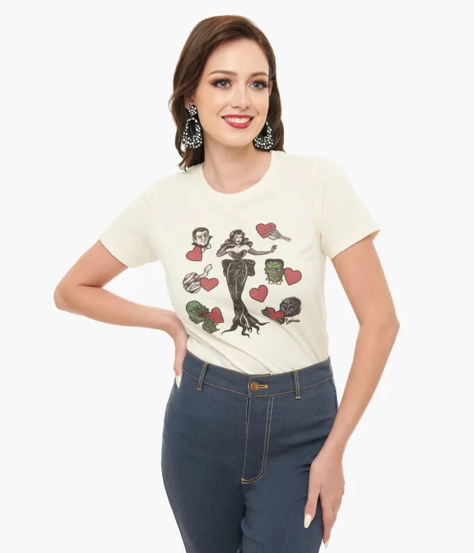 Mischief Made Ivory Ghoul's Best Friend Graphic Tee sold by Unique Vintage