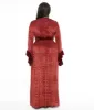 Unique Vintage Plus Size 1970s Burgundy Velvet Burnout Maxi Dress sold by Unique Vintage