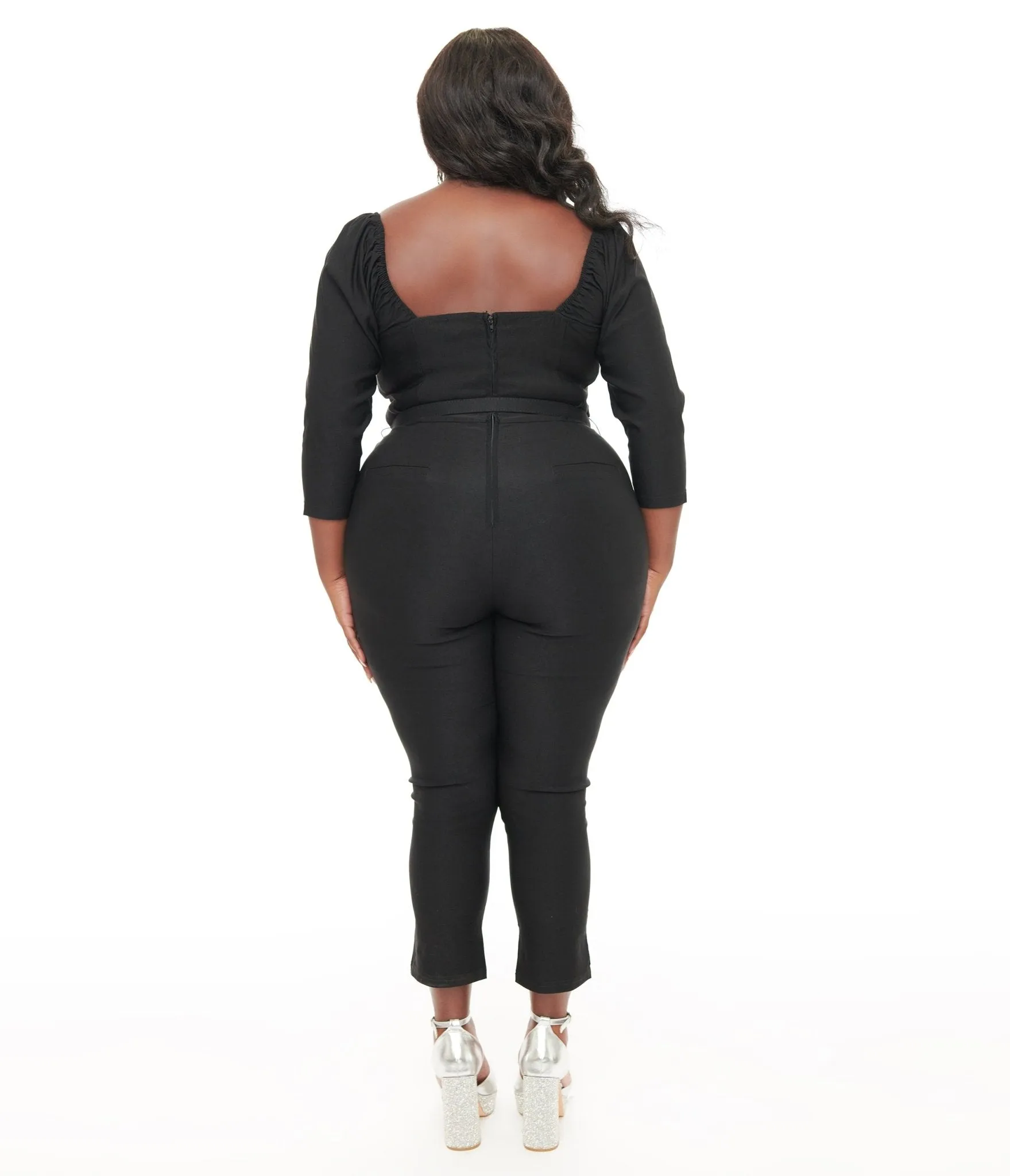 Unique Vintage Plus Size 1950s Black Bow Bengaline Jumpsuit sold by Unique Vintage product image thumbnail 2