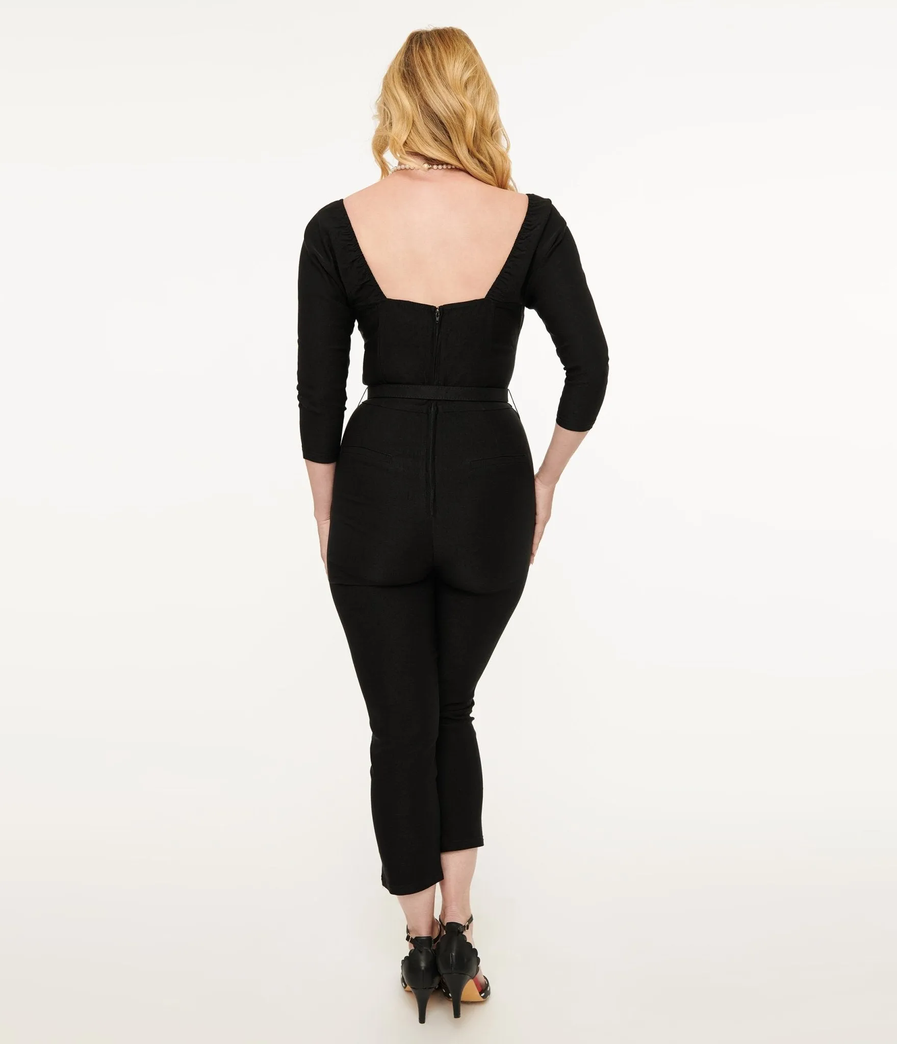 Unique Vintage 1950s Black Bow Bengaline Jumpsuit sold by Unique Vintage product image thumbnail 2