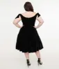 Unique Vintage Plus Size 1960s Black Velvet Prairie Swing Dress sold by Unique Vintage