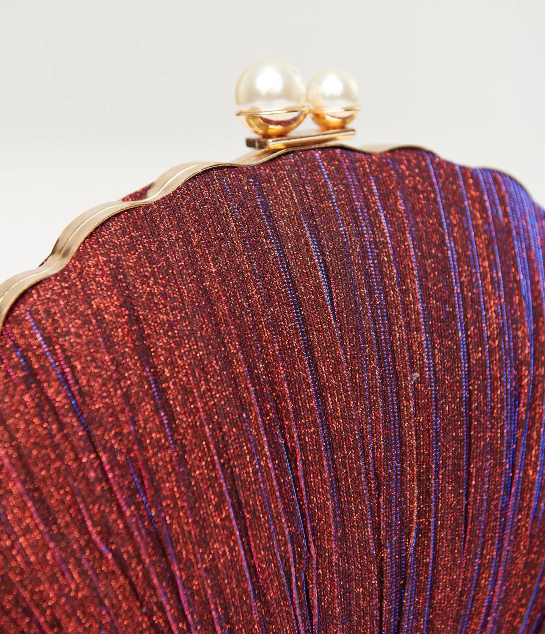 Unique Vintage 1950s Iridescent Purple Sparkle Scallop Handbag sold by Unique Vintage product image thumbnail 2