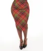 Unique Vintage Plus Size 1950s Burnt Orange & Green Plaid Tracy Pencil Skirt sold by Unique Vintage