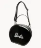 Barbie x Unique Vintage 1960s Black Leatherette Circle Bag sold by Unique Vintage
