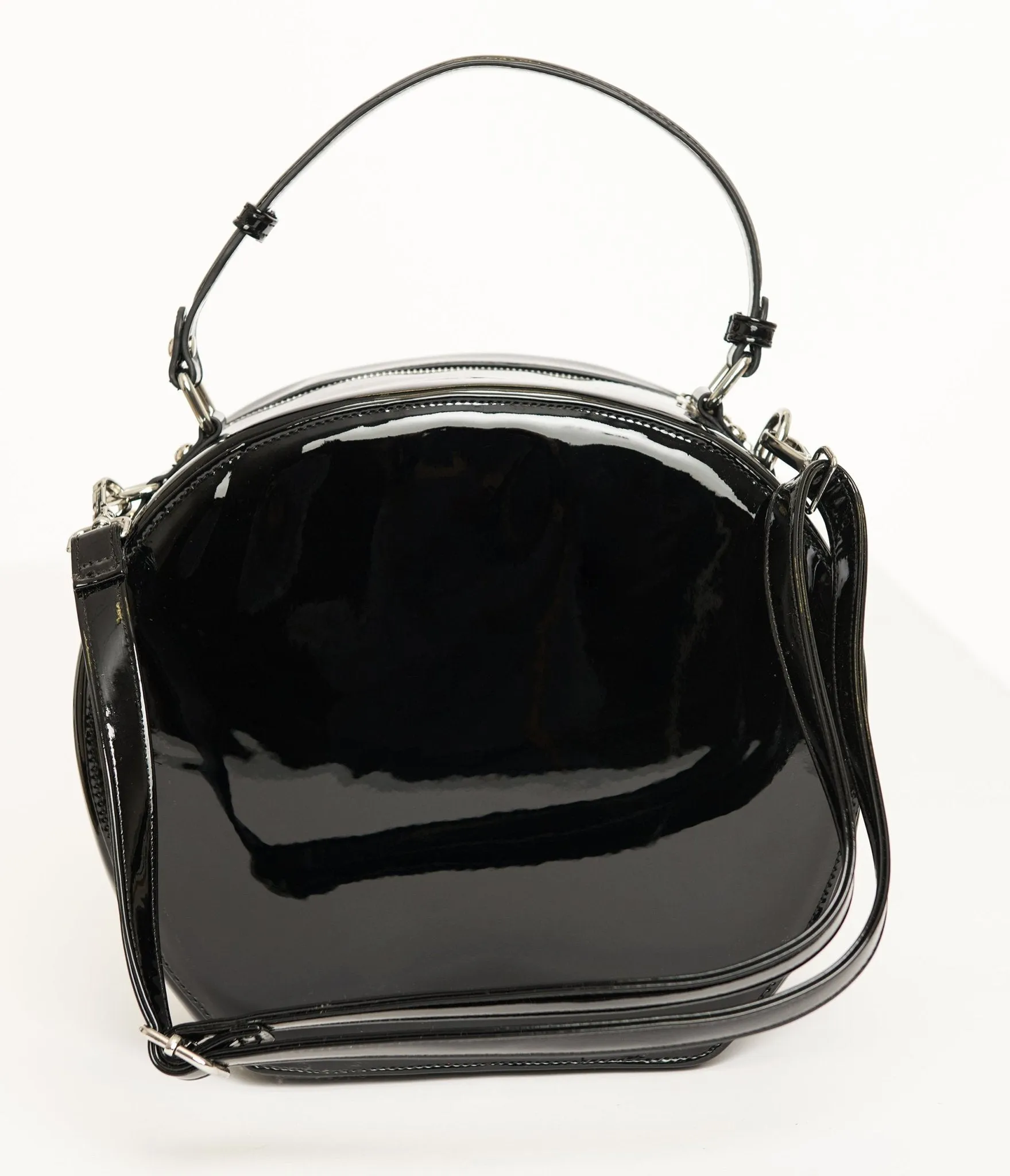 Barbie x Unique Vintage 1960s Black Leatherette Circle Bag sold by Unique Vintage product image thumbnail 2