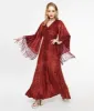 Smak Parlour 1970s Burgundy Velvet Burnout Fringe Sleeve Stevie Maxi Dress sold by Unique Vintage