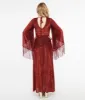 Smak Parlour 1970s Burgundy Velvet Burnout Fringe Sleeve Stevie Maxi Dress sold by Unique Vintage
