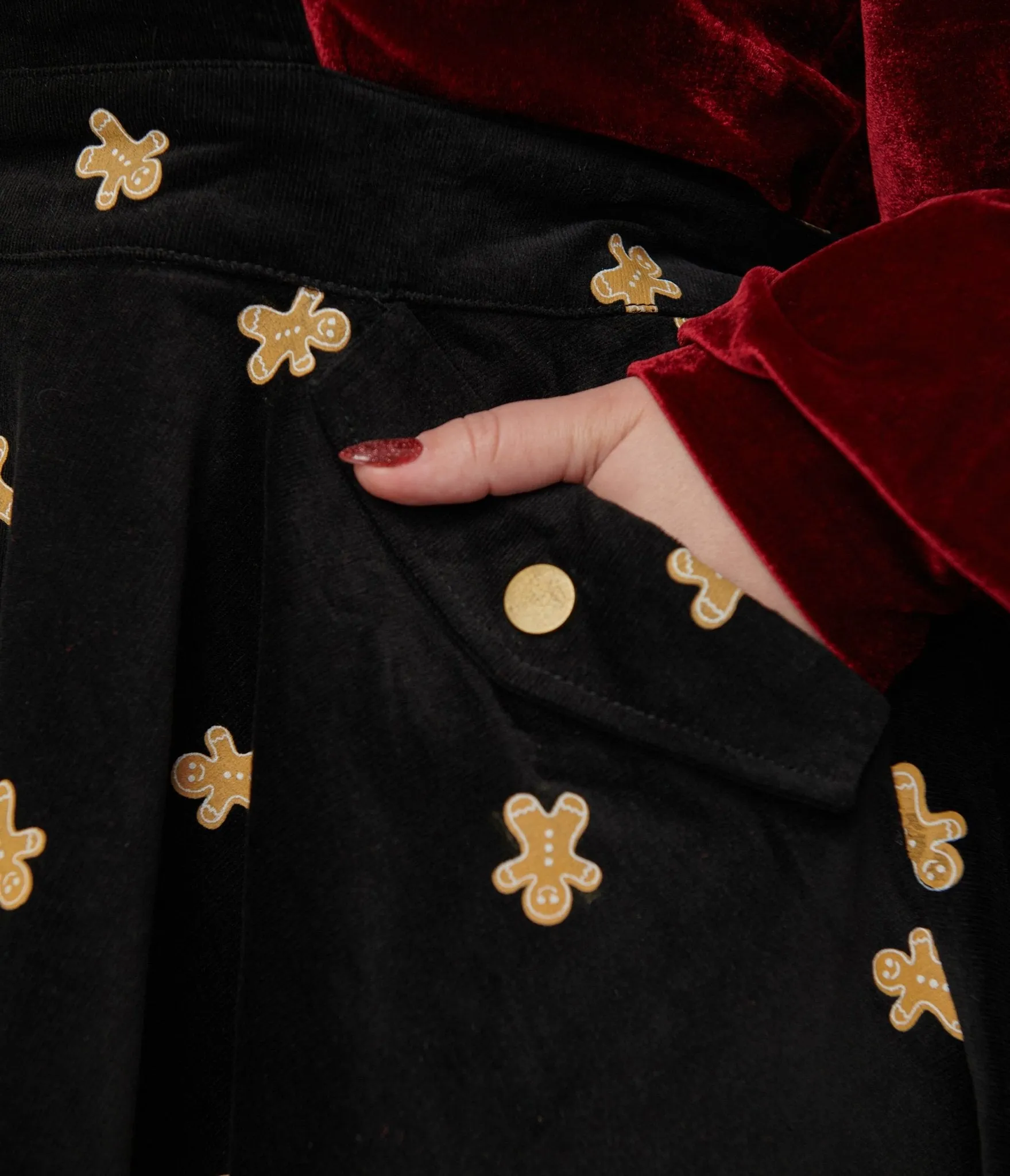 Unique Vintage Plus Size 1950s Black & Gingerbread Brionne Pinafore Skirt sold by Unique Vintage product image thumbnail 2