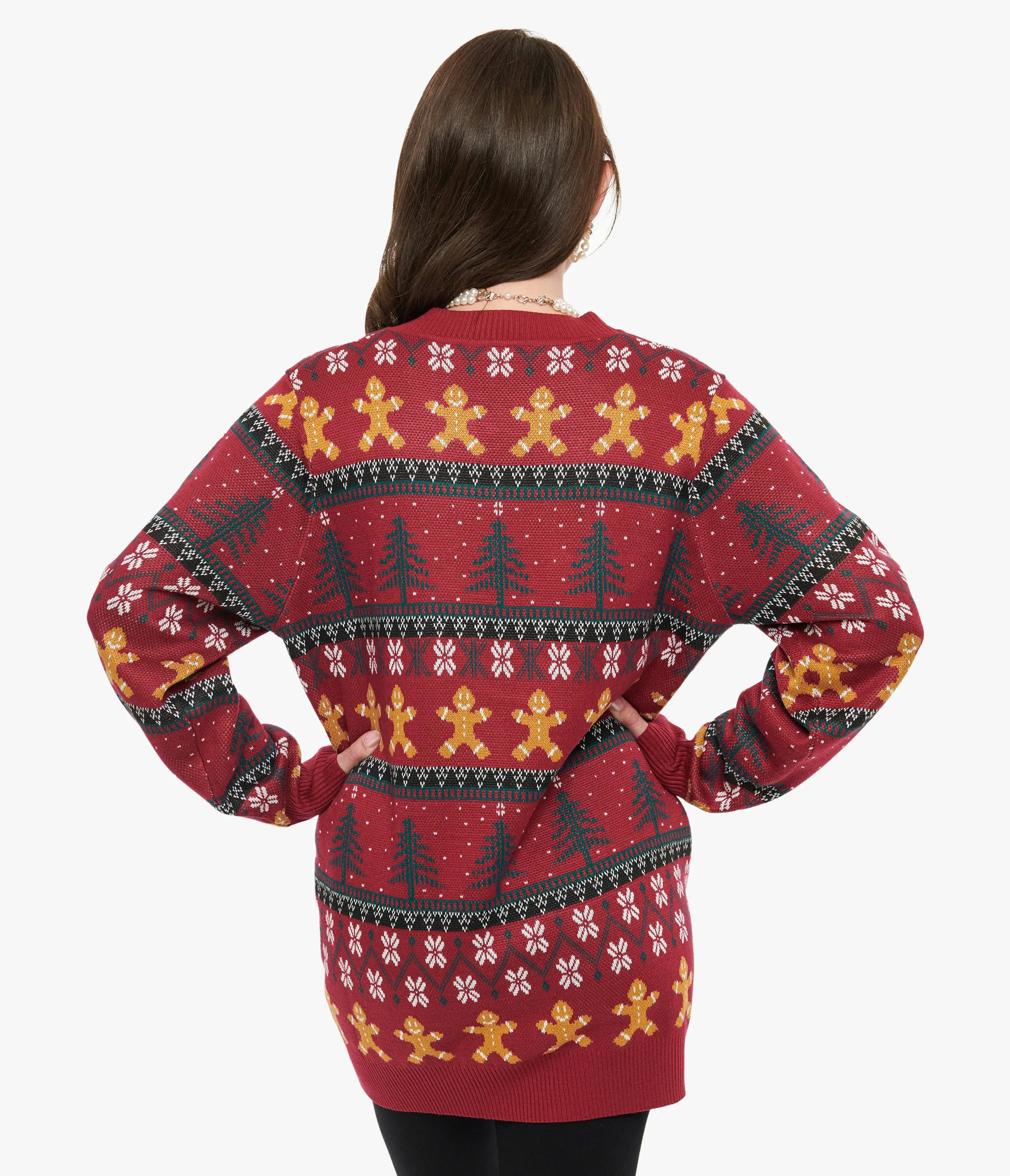 Unique Vintage 1960s Burgundy Gingerbread Fair Isle Cardigan sold by Unique Vintage product image thumbnail 2