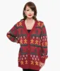 Unique Vintage 1960s Burgundy Gingerbread Fair Isle Cardigan sold by Unique Vintage