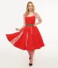 Unique Vintage 1950s Red & White Stripe Swing Dress sold by Unique Vintage