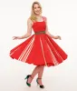 Unique Vintage 1950s Red & White Stripe Swing Dress sold by Unique Vintage