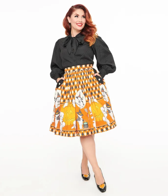 Oblong Box Shop Kewpie Vintage Witch Swing Skirt sold by Unique Vintage