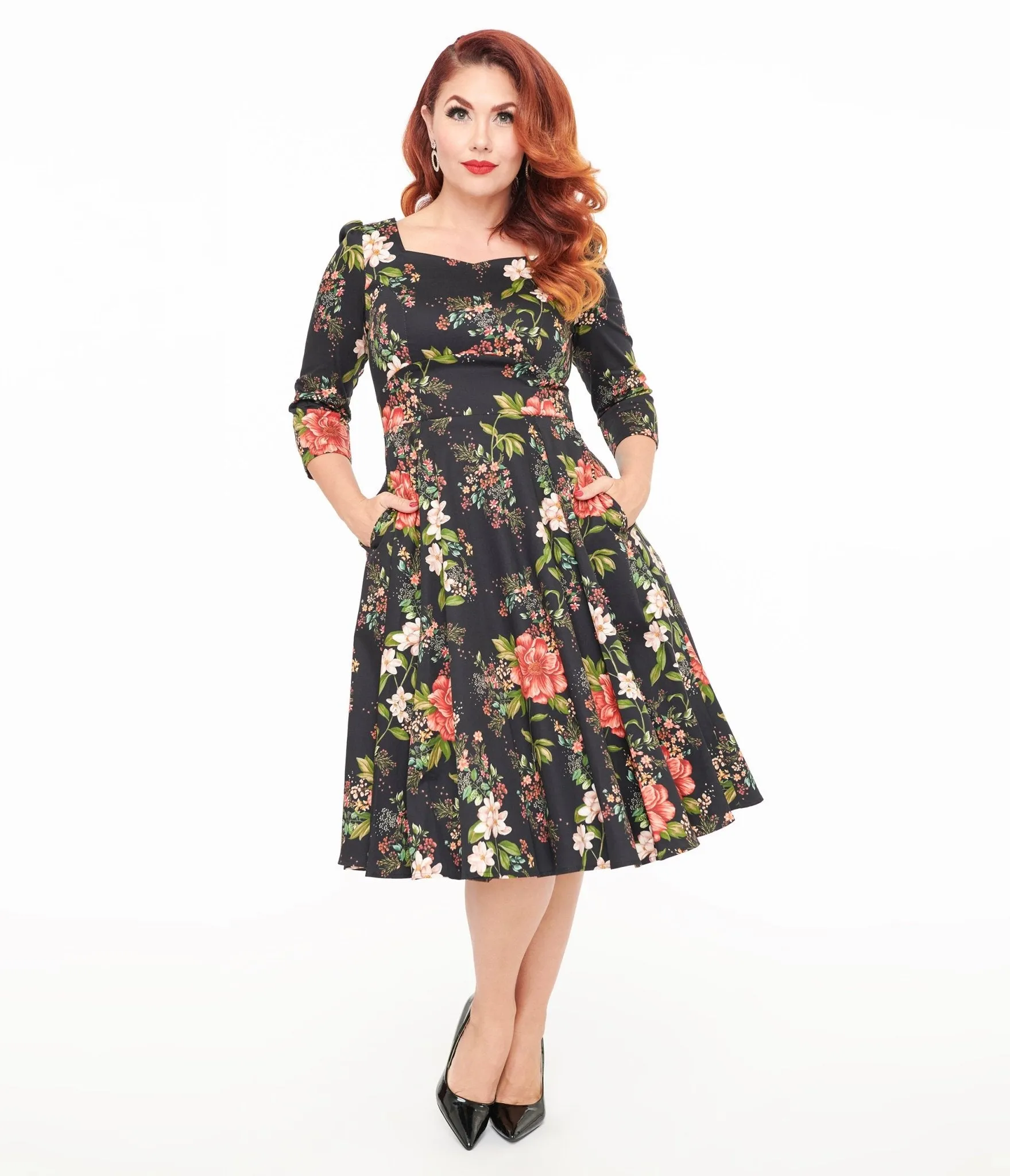 Winter Floral Isla Swing Dress sold by Unique Vintage product image thumbnail 3