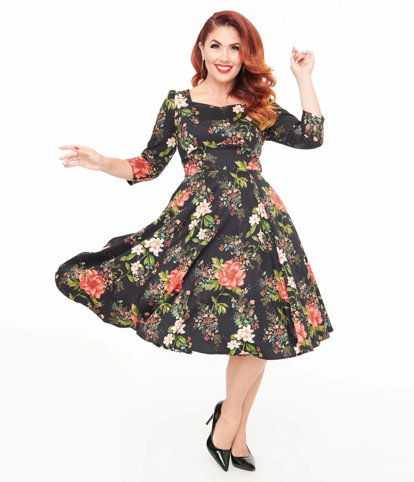 Winter Floral Isla Swing Dress sold by Unique Vintage