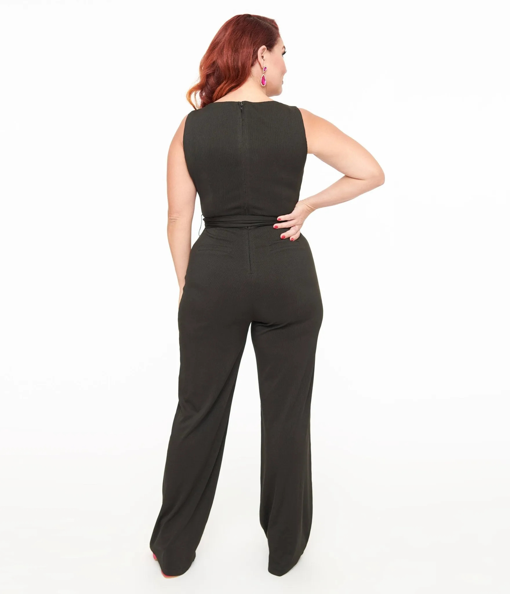 Unique Vintage 1950s Black Boat Neck Jumpsuit sold by Unique Vintage product image thumbnail 2