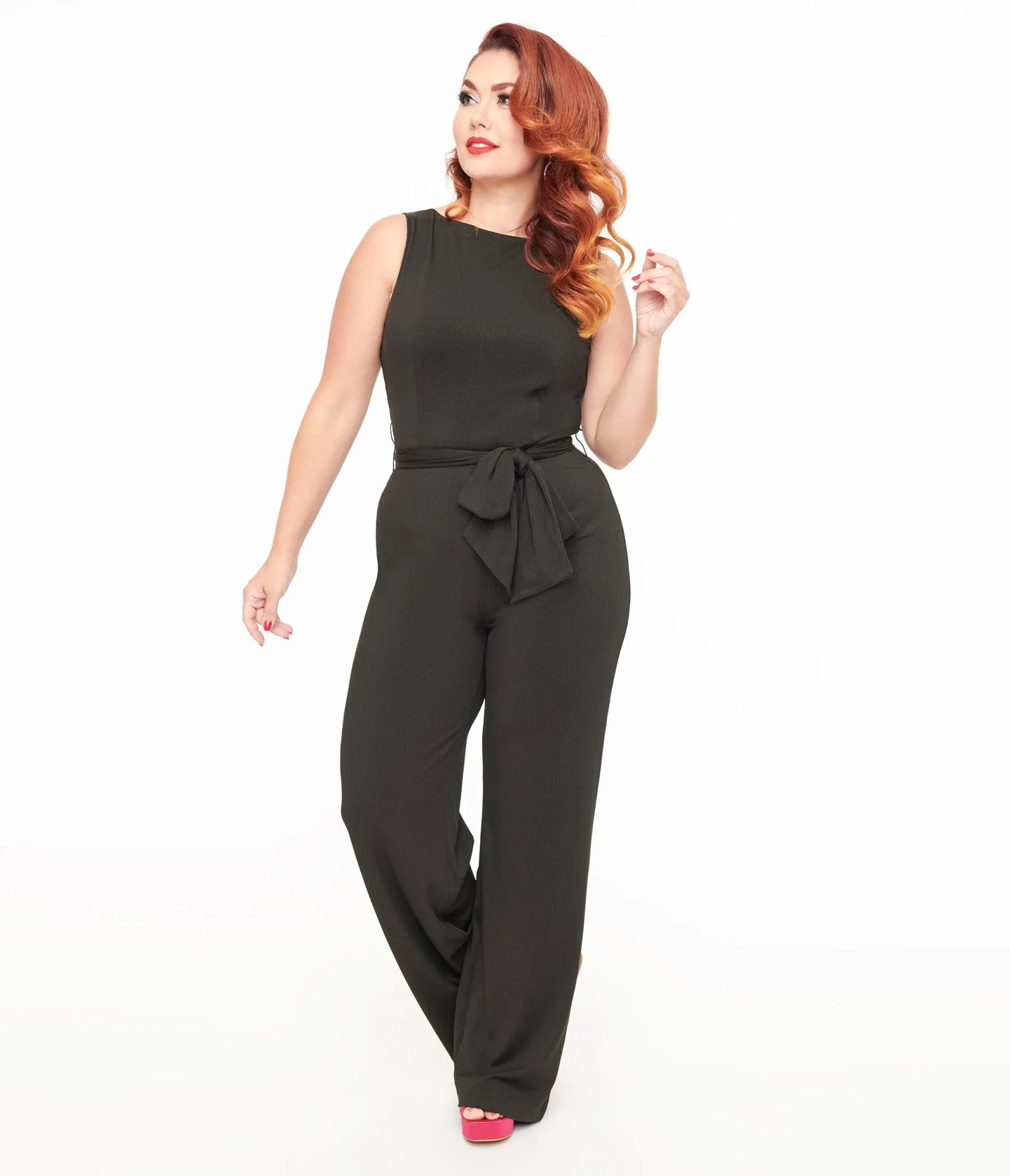 Unique Vintage 1950s Black Boat Neck Jumpsuit sold by Unique Vintage product image thumbnail 3