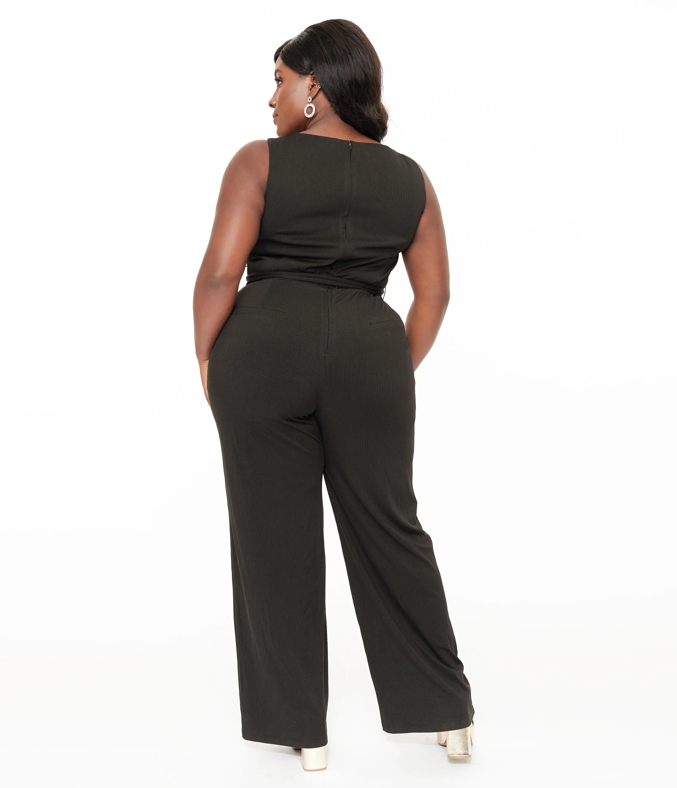 Unique Vintage Plus Size 1950s Black Boat Neck Jumpsuit sold by Unique Vintage product image thumbnail 2