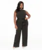 Unique Vintage Plus Size 1950s Black Boat Neck Jumpsuit sold by Unique Vintage