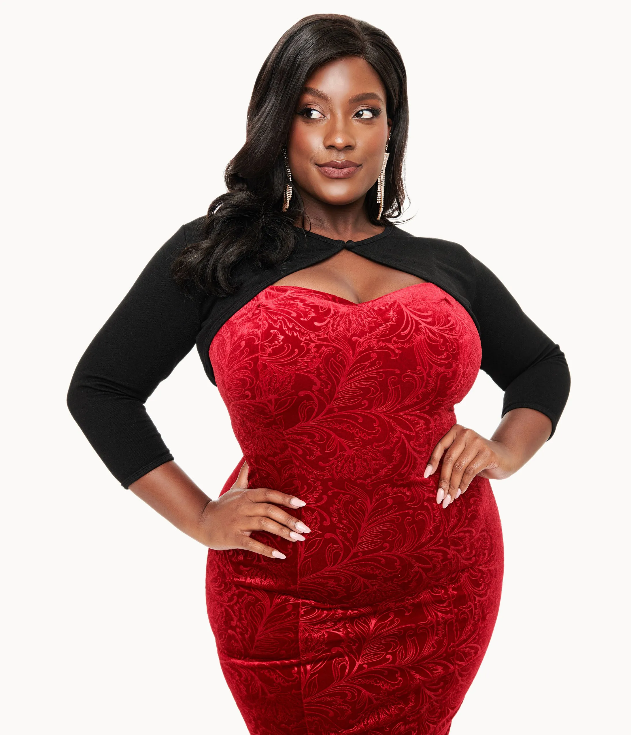 Unique Vintage Plus Size 1960s Black Bolero Sweater sold by Unique Vintage