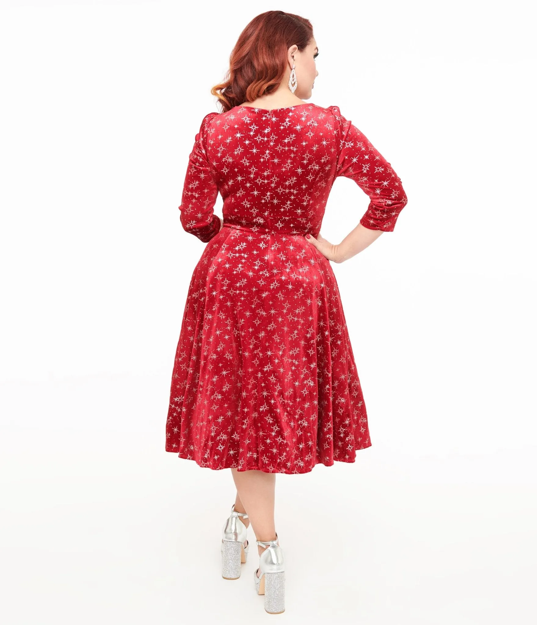 Burgundy Sparkle Paris Swing Dress sold by Unique Vintage product image thumbnail 3