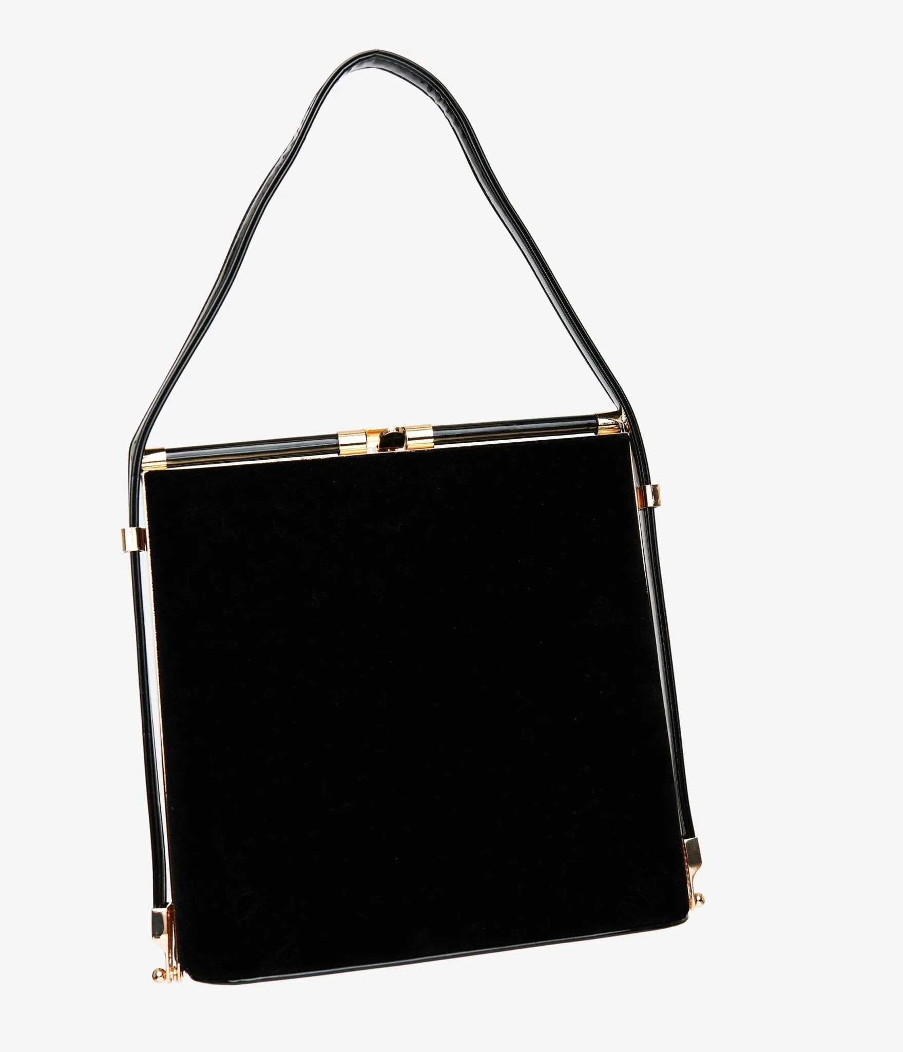 Royal Monk 1950s Black Velvet Felicia Handbag sold by Unique Vintage