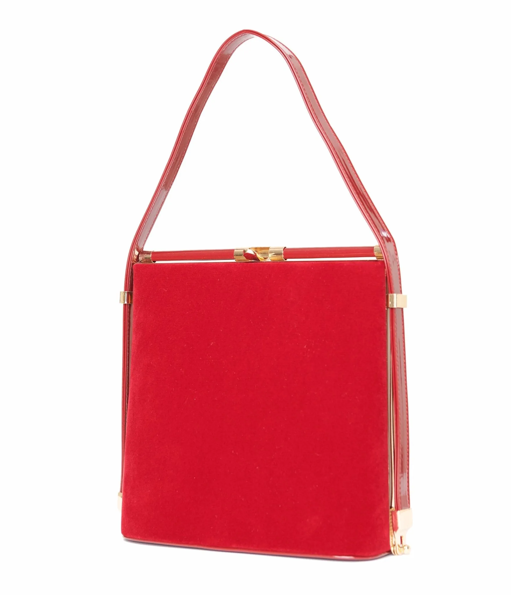 Royal Monk 1950s Burgundy Velvet Felicia Handbag sold by Unique Vintage