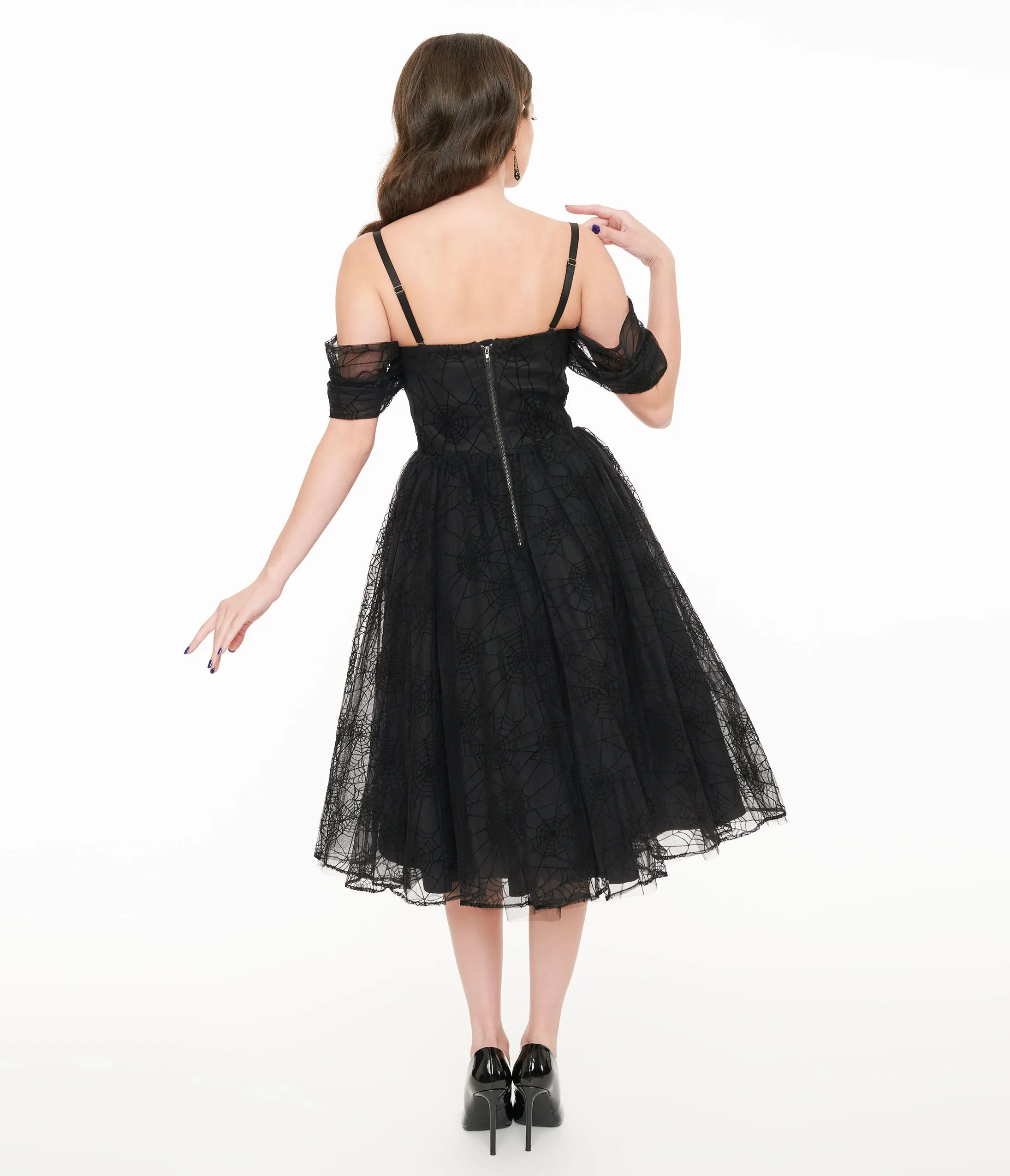Witchwood Bags Black Spiderweb Octavia Party Dress sold by Unique Vintage product image thumbnail 3