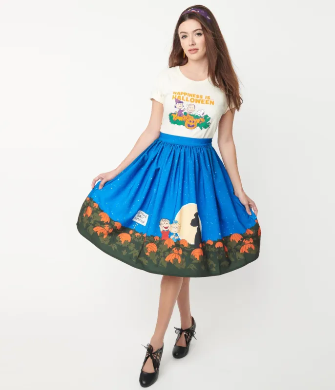Peanuts x Unique Vintage The Great Pumpkin Gellar Swing Skirt sold by Unique Vintage
