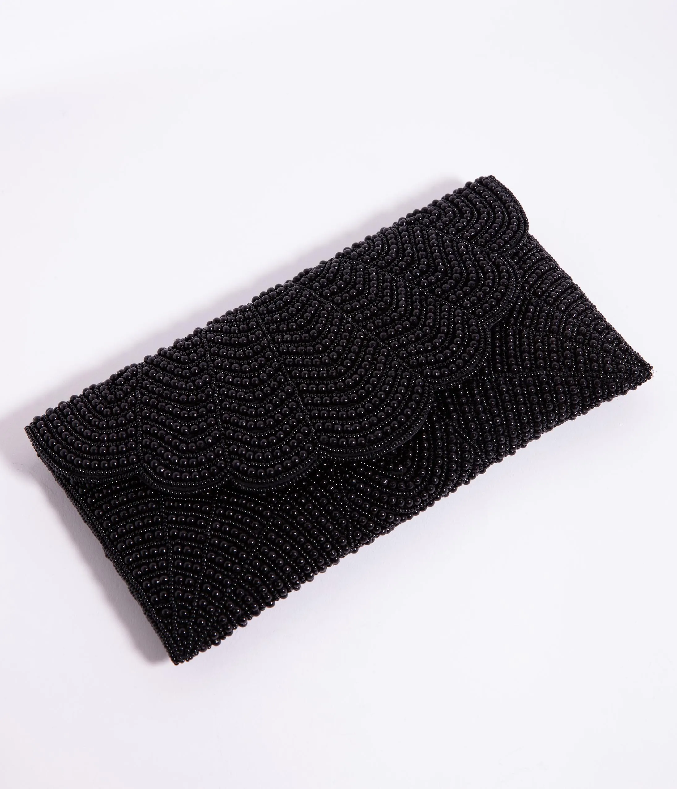 Black Beaded Evening Envelope Clutch sold by Unique Vintage product image thumbnail 3