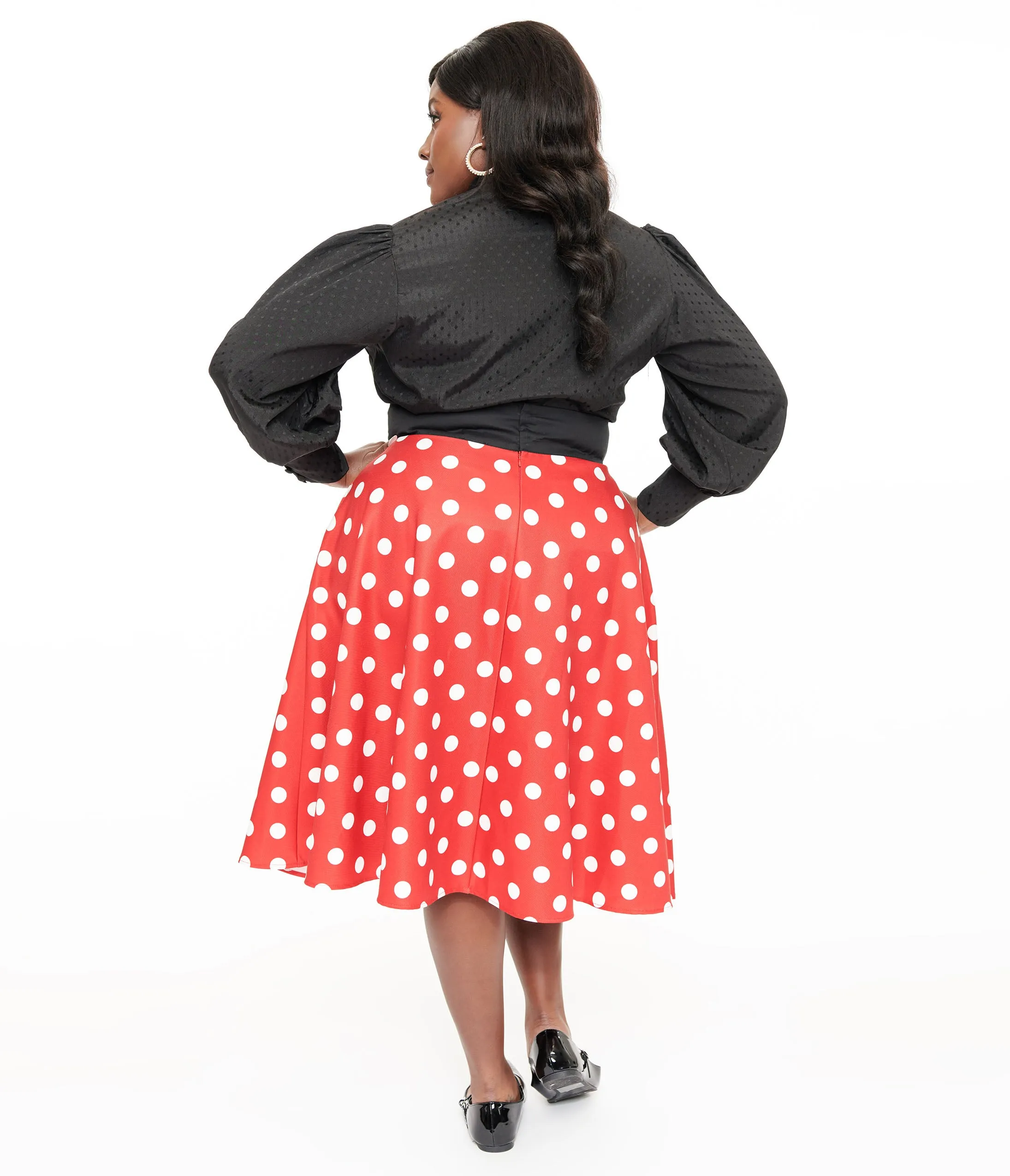 Disney Mickey & Friends Collection by Unique Vintage Plus Size Red & White Polka Dot Mickey Mouse Vivien Swing Skirt sold by Unique Vintage product image thumbnail 3