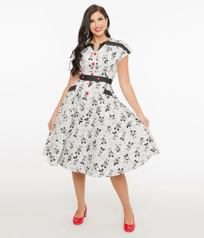 Disney Mickey & Friends Collection by Unique Vintage Mickey Mouse Hedda Swing Dress sold by Unique Vintage
