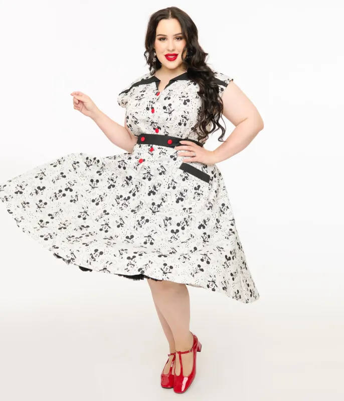 Disney Mickey & Friends Collection by Unique Vintage Plus Size Mickey Mouse Hedda Swing Dress sold by Unique Vintage